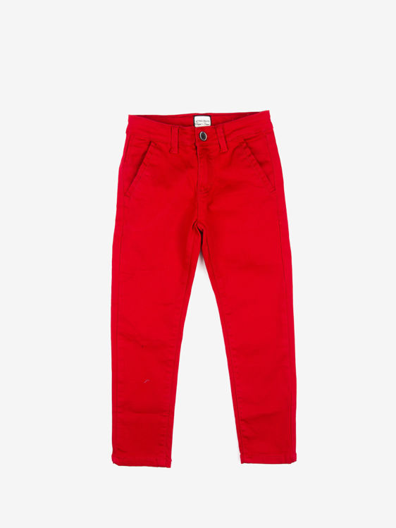 Picture of YX1828 JEANS BLK/RED VELVET CASUAL SMART TROUSERS 4-16 YRS